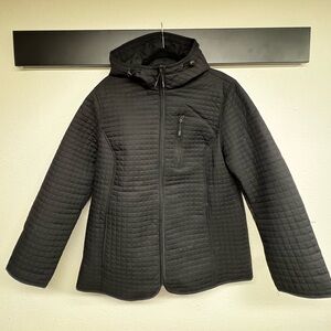 LANDS END Featherfree Insulated  Diamond Quilted Jacket w/ Hood- Women’s XL